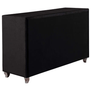 Juego de dormitorio Queen Deanna de 4 piezas, color negro