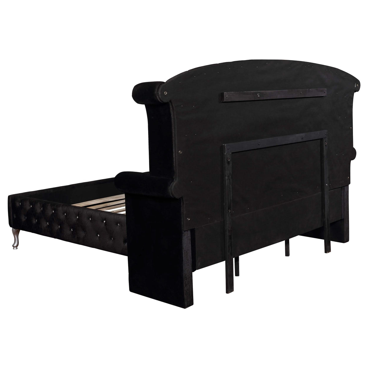 Juego de dormitorio Queen Deanna de 5 piezas, color negro