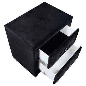 Juego de dormitorio Queen Deanna de 5 piezas, color negro