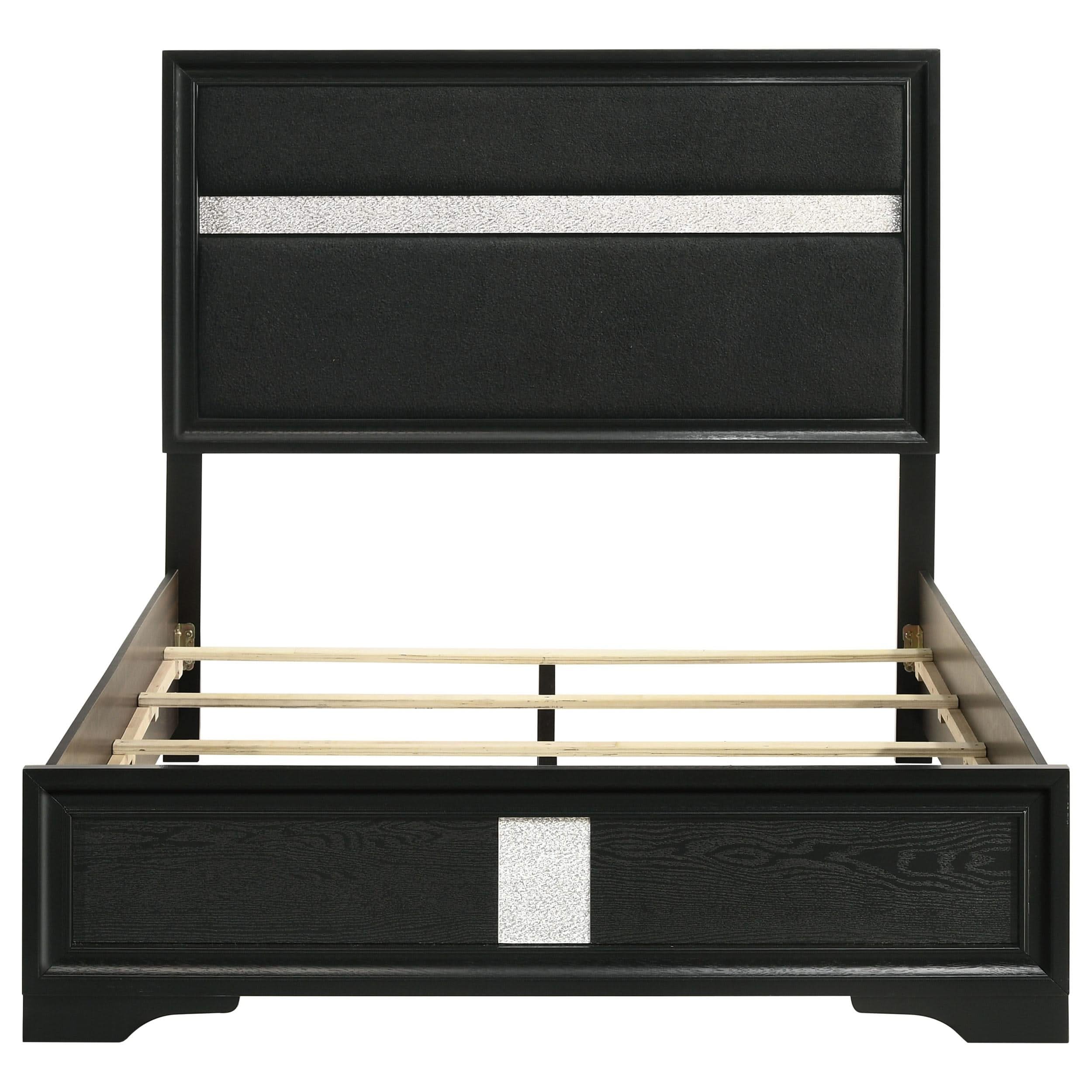 Miranda 54-inch Upholstered Full Panel Bed Black