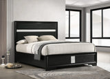 Cama tapizada Miranda California King de 54 pulgadas, color negro