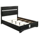 Cama tapizada Miranda California King de 54 pulgadas, color negro