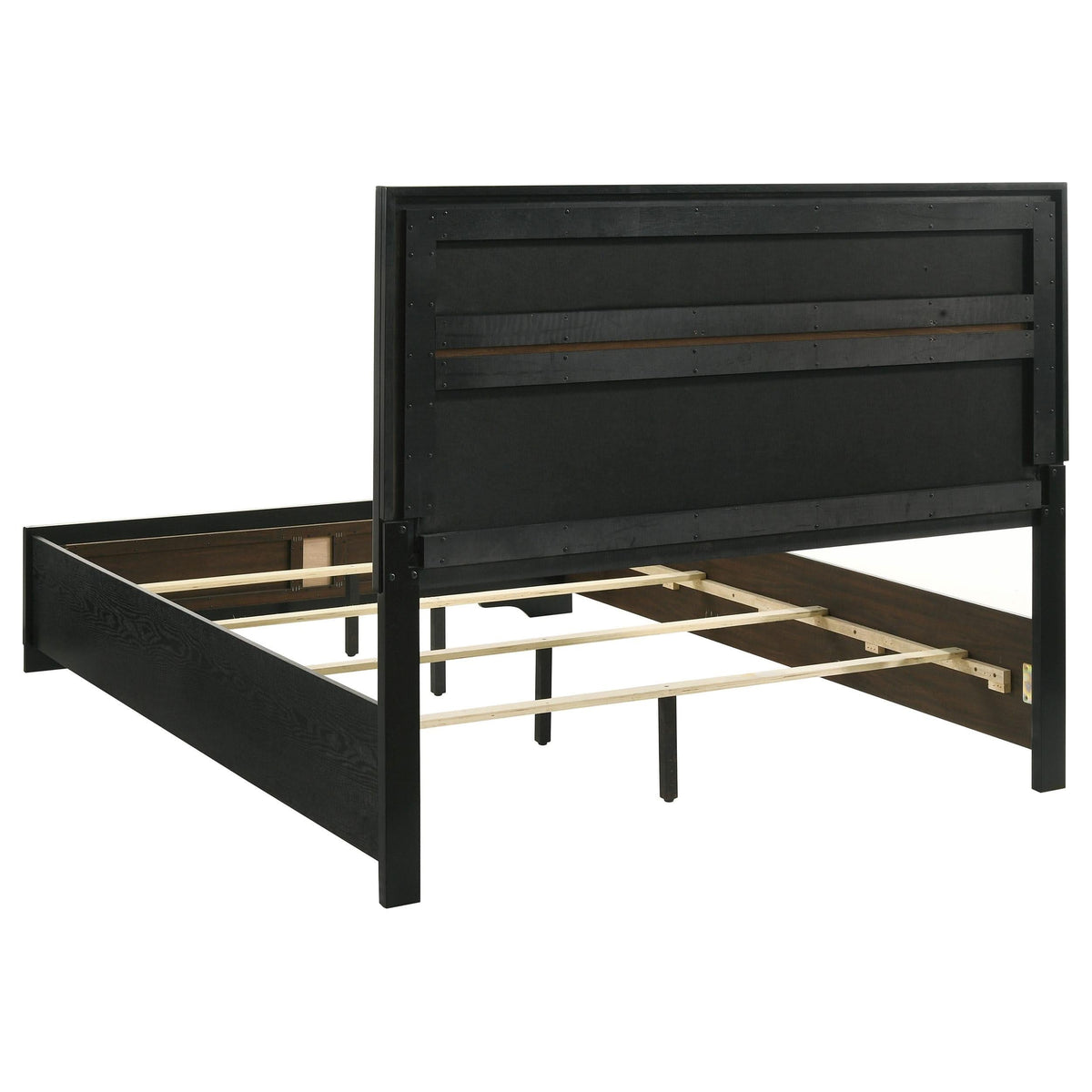 Cama tapizada Miranda California King de 54 pulgadas, color negro
