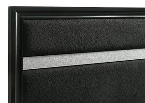Cama Queen tapizada Miranda de 54 pulgadas, color negro