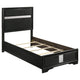 Cama individual tapizada Miranda de 54 pulgadas, color negro