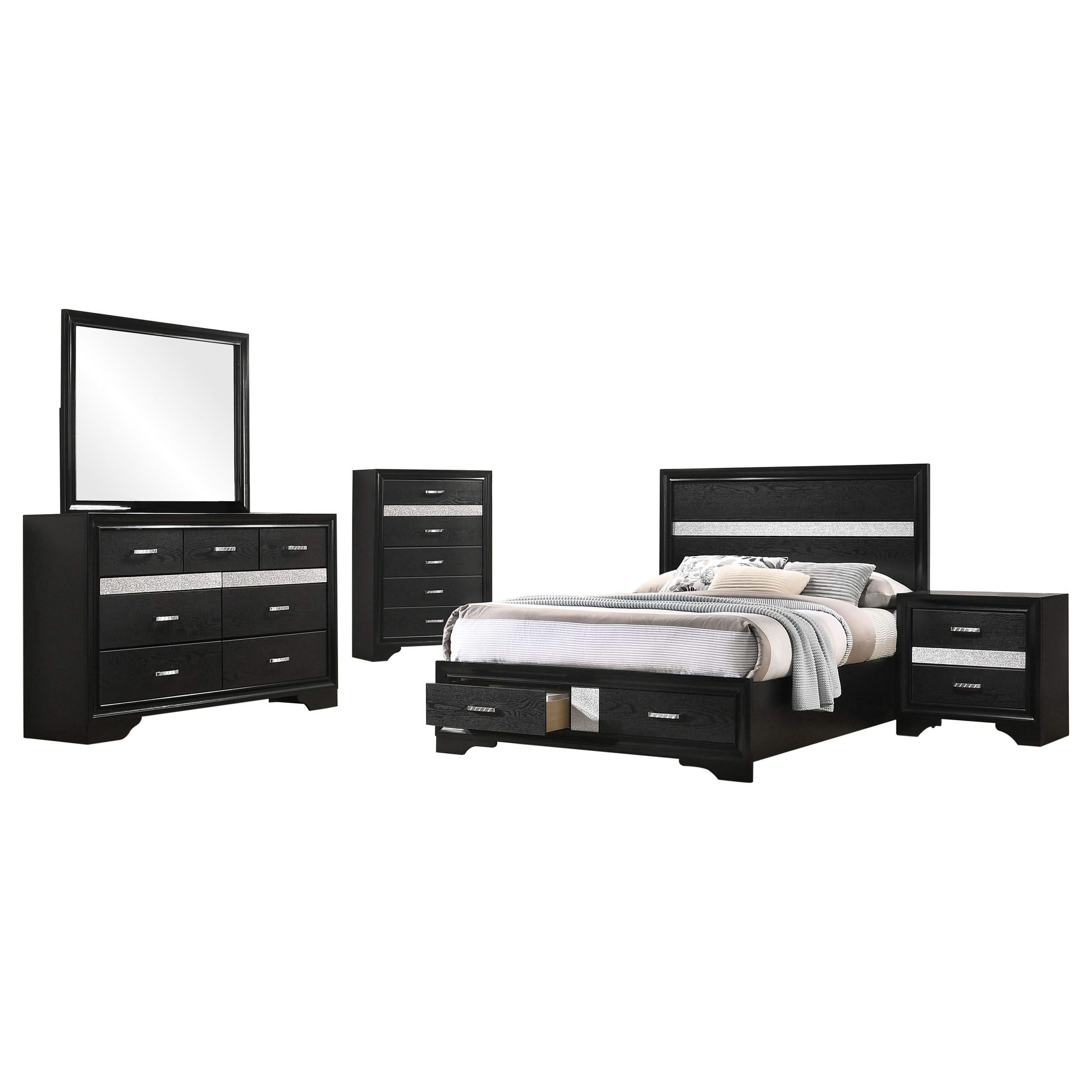Miranda 5-piece Full Bedroom Set Black