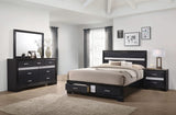 Juego de dormitorio Miranda Eastern King de 4 piezas, color negro
