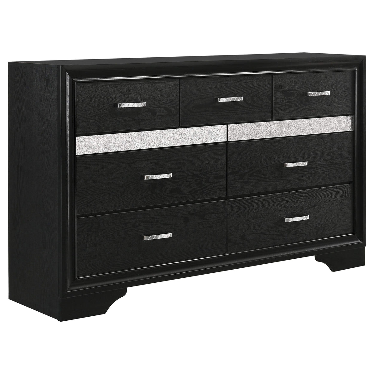 Juego de dormitorio Miranda Eastern King de 4 piezas, color negro