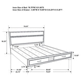 Cama Miranda de 51 pulgadas con paneles de almacenamiento de madera color negro