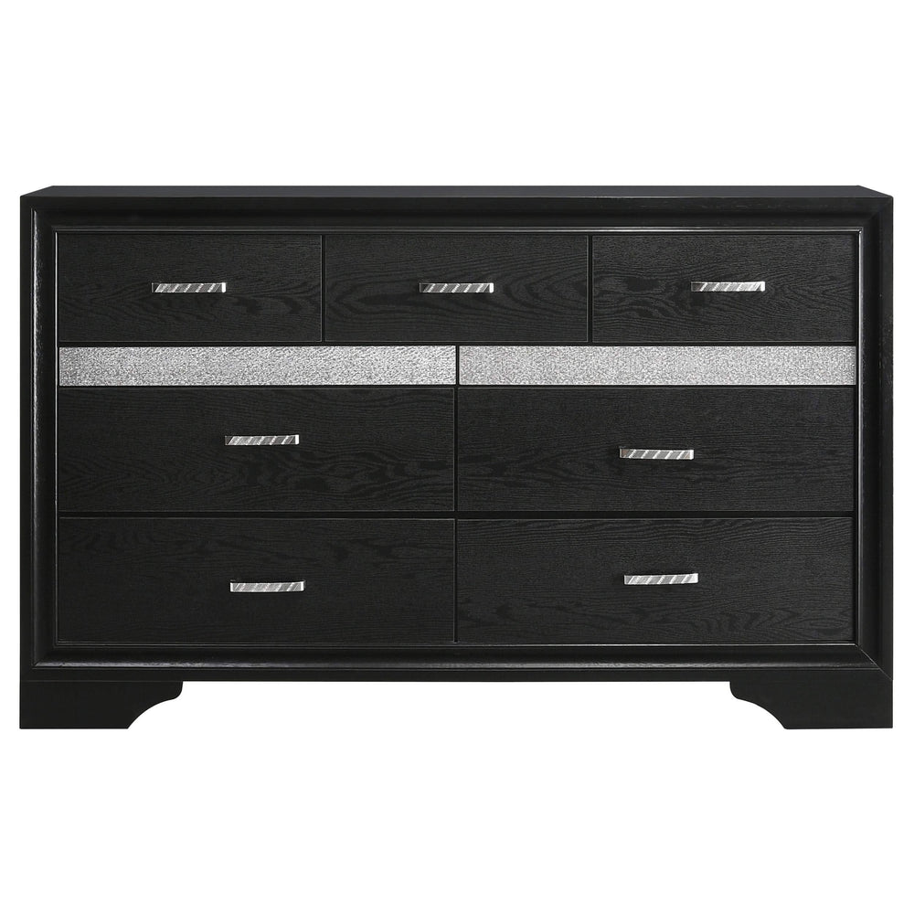 Juego de dormitorio Miranda California King de 4 piezas, color negro