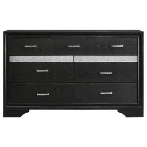 Juego de dormitorio Miranda California King de 4 piezas, color negro
