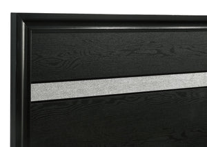 Juego de dormitorio Miranda California King de 4 piezas, color negro