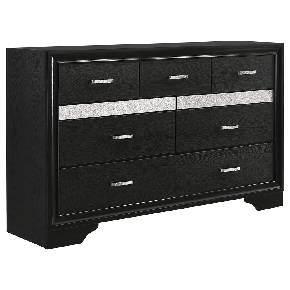 Juego de dormitorio Miranda Queen de 5 piezas, color negro