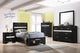 Juego de dormitorio doble Miranda de 5 piezas, color negro