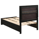 Juego de dormitorio doble Miranda de 5 piezas, color negro