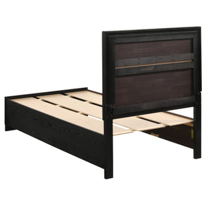 Juego de dormitorio doble Miranda de 5 piezas, color negro