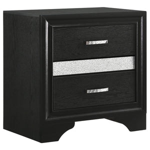 Juego de dormitorio doble Miranda de 5 piezas, color negro