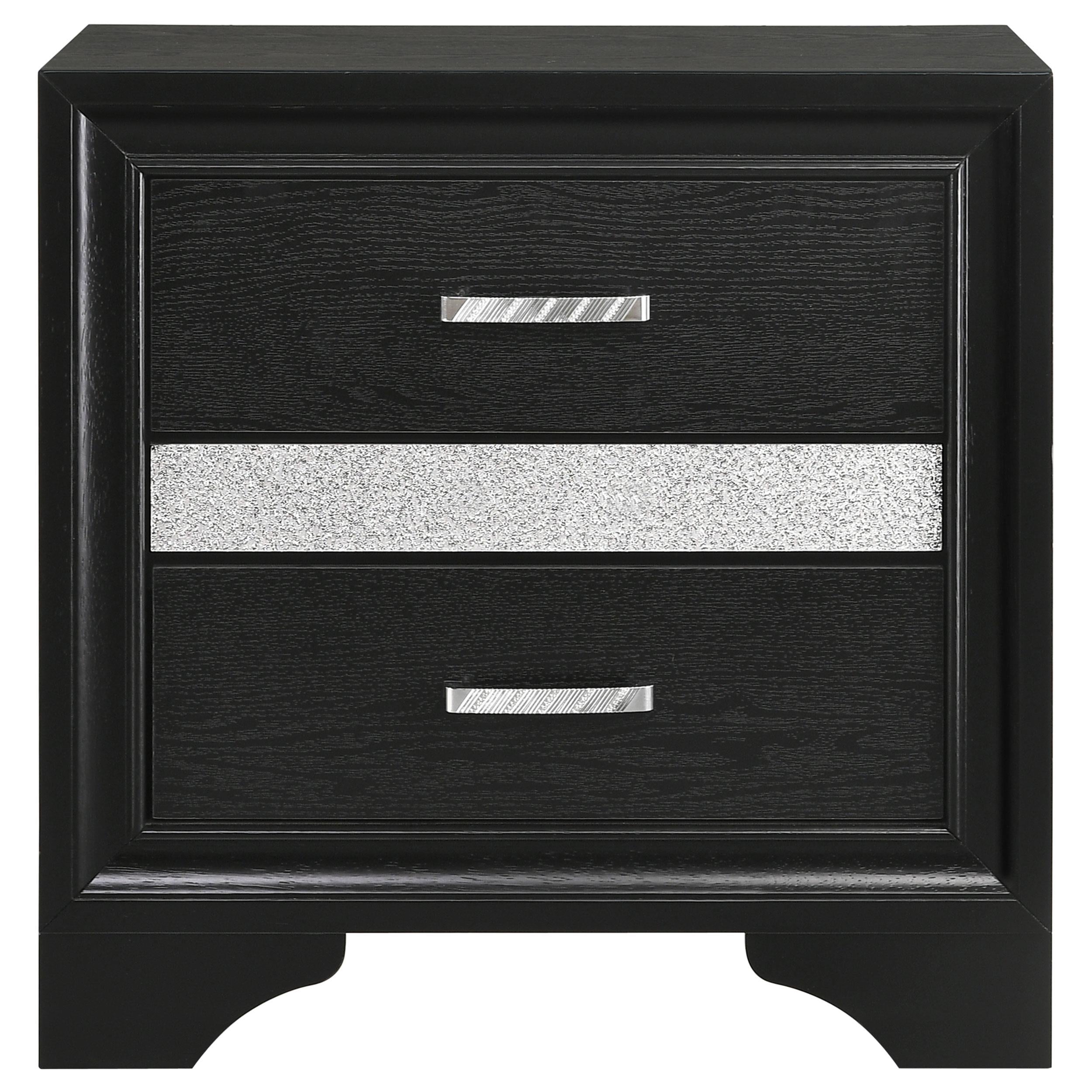 Miranda 3-drawer Nightstand Black