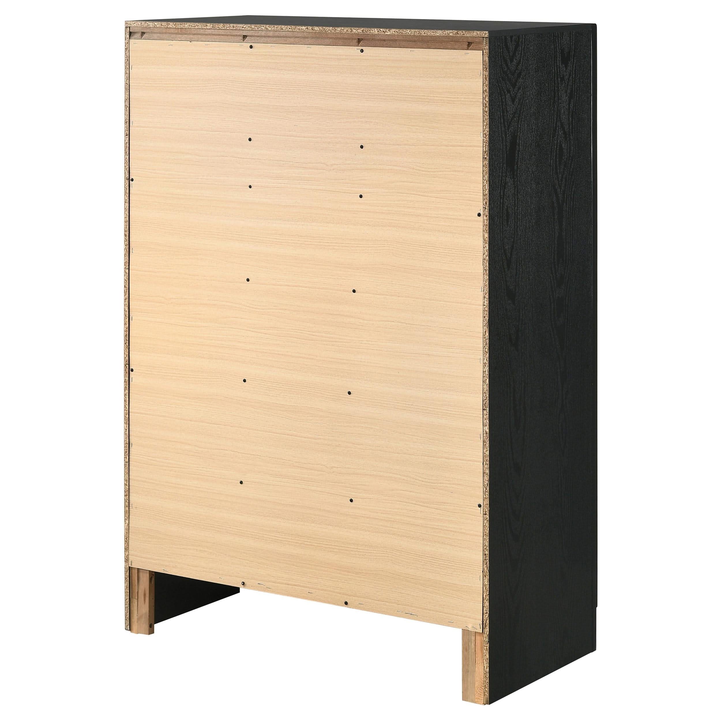 Cómoda de dormitorio Miranda de 6 cajones, color negro
