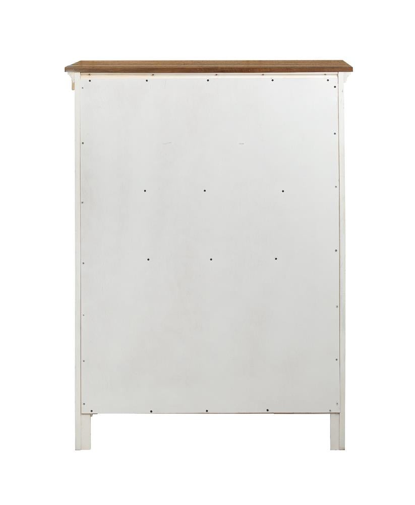 Celeste 5-drawer Chest Rustic Latte and Vintage White
