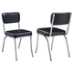 Silla de comedor tapizada retro negra (juego de 2)