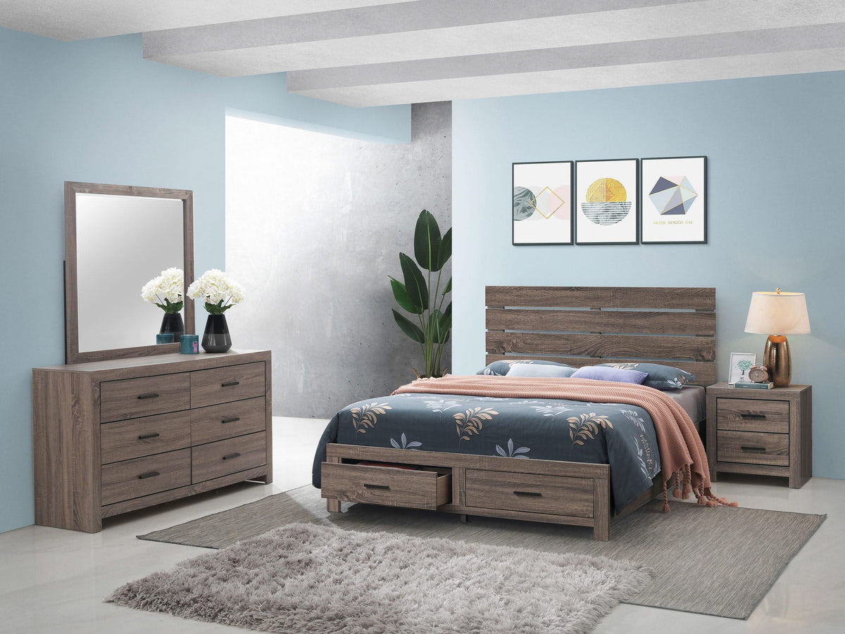 Juego de dormitorio Brantford de 4 piezas tamaño Queen en roble barril
