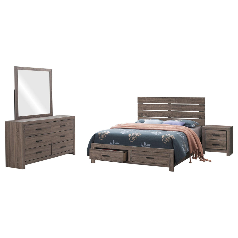 Juego de dormitorio Brantford de 4 piezas tamaño Queen en roble barril