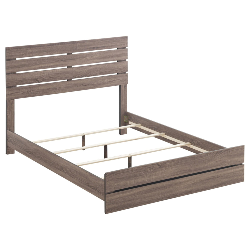 Cama King con paneles Brantford Wood Eastern en roble barril