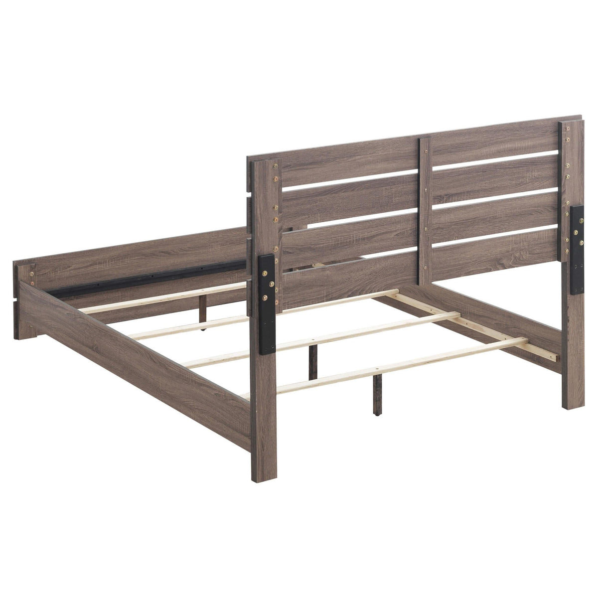 Cama King con paneles Brantford Wood Eastern en roble barril