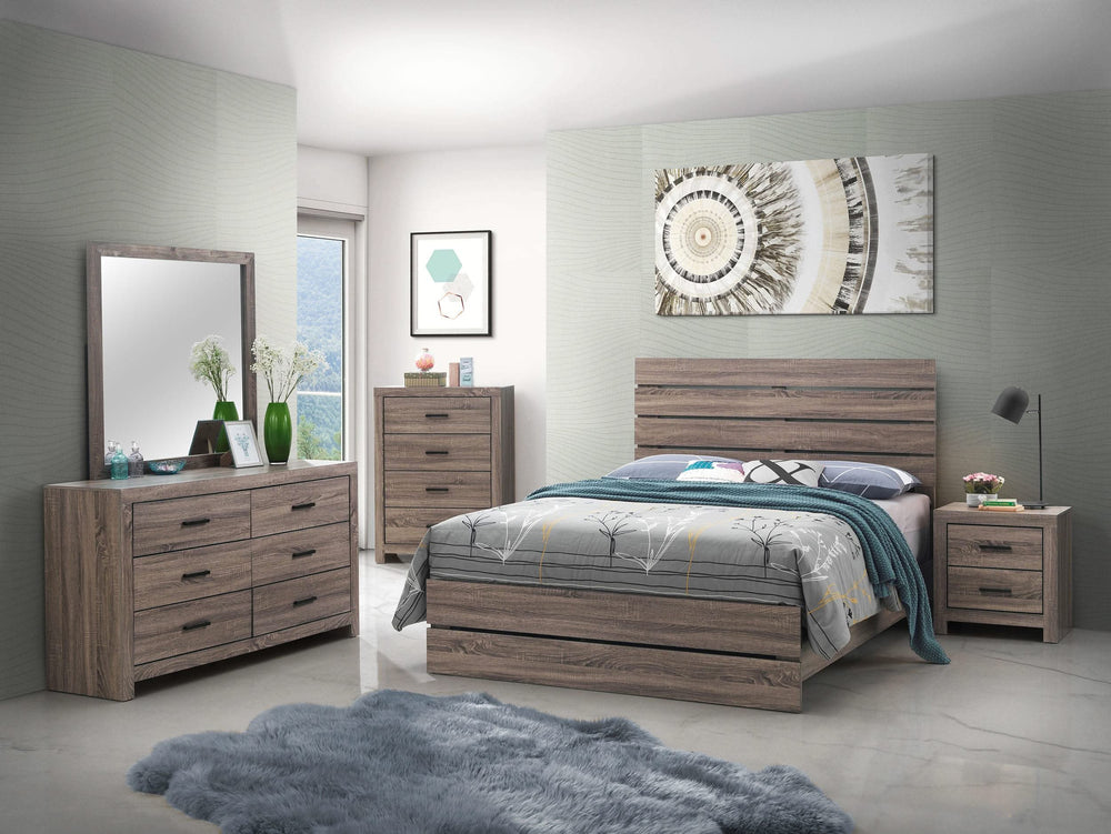 Juego de dormitorio Brantford de 5 piezas tamaño Queen en roble barril
