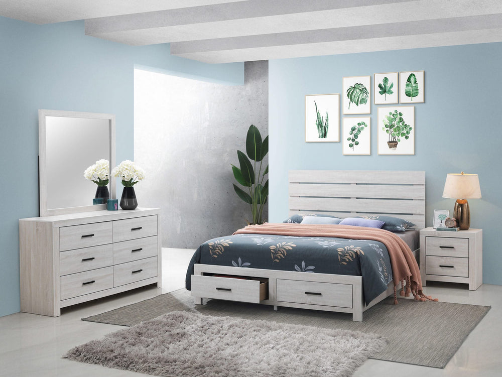 Juego de dormitorio Brantford de 4 piezas Eastern King en blanco costero