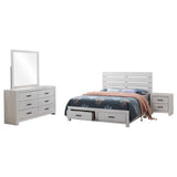 Juego de dormitorio Brantford de 4 piezas Eastern King en blanco costero