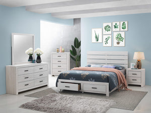 Juego de dormitorio Brantford de 5 piezas Eastern King en blanco costero