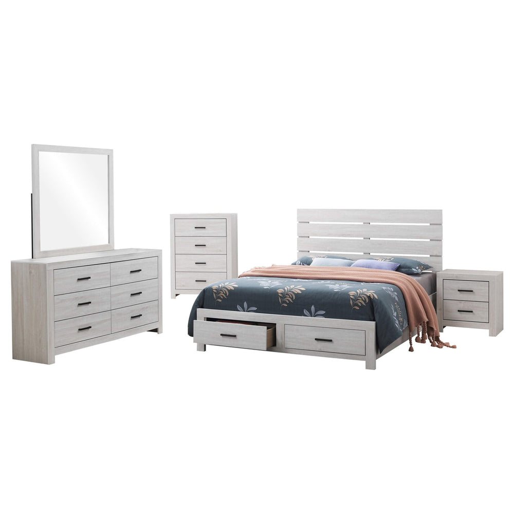 Juego de dormitorio Brantford de 5 piezas Eastern King en blanco costero