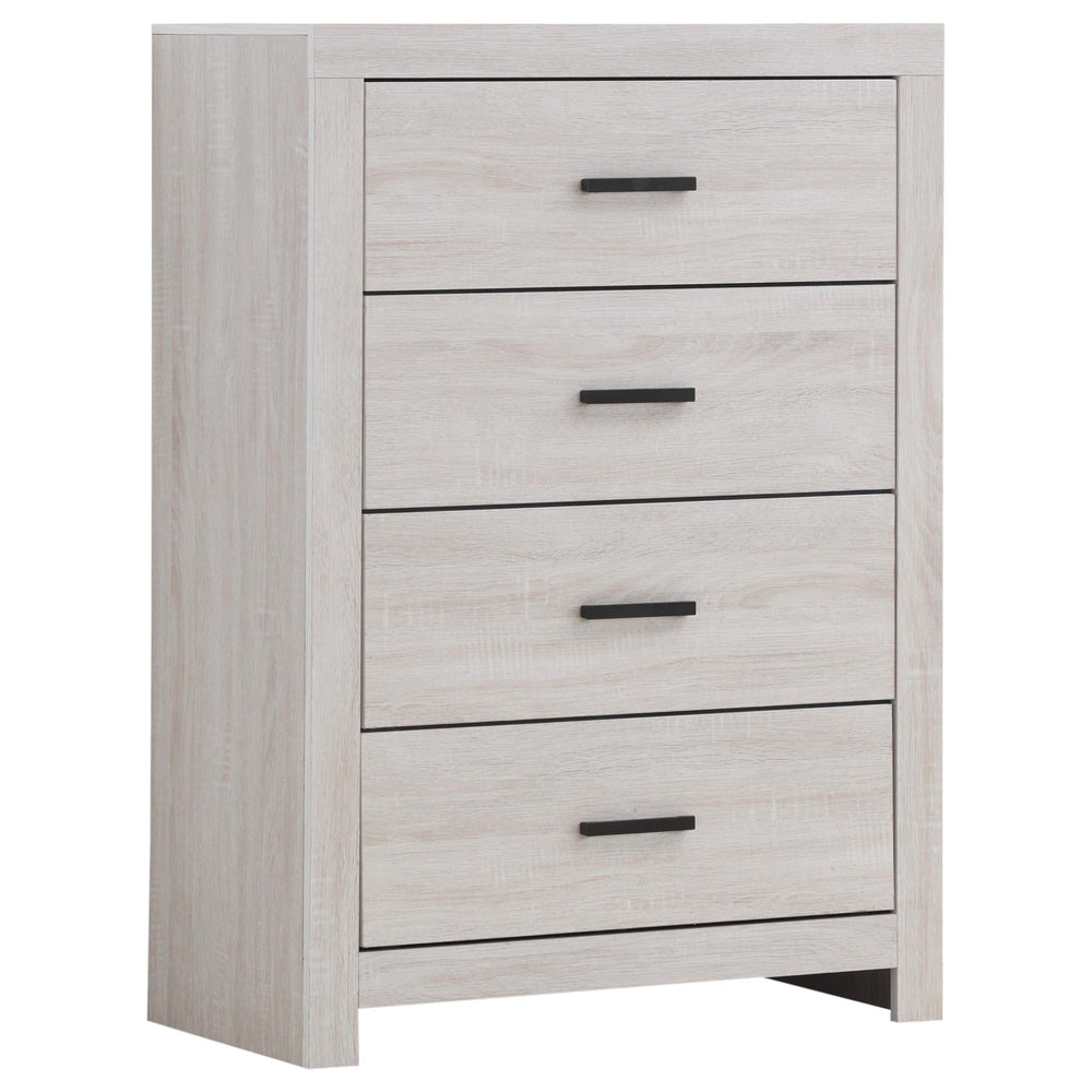 Juego de dormitorio Brantford de 5 piezas Eastern King en blanco costero