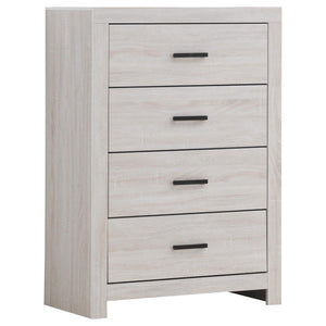 Juego de dormitorio Brantford de 5 piezas Eastern King en blanco costero