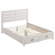 Cama Queen con paneles de almacenamiento Brantford Wood, color blanco costero