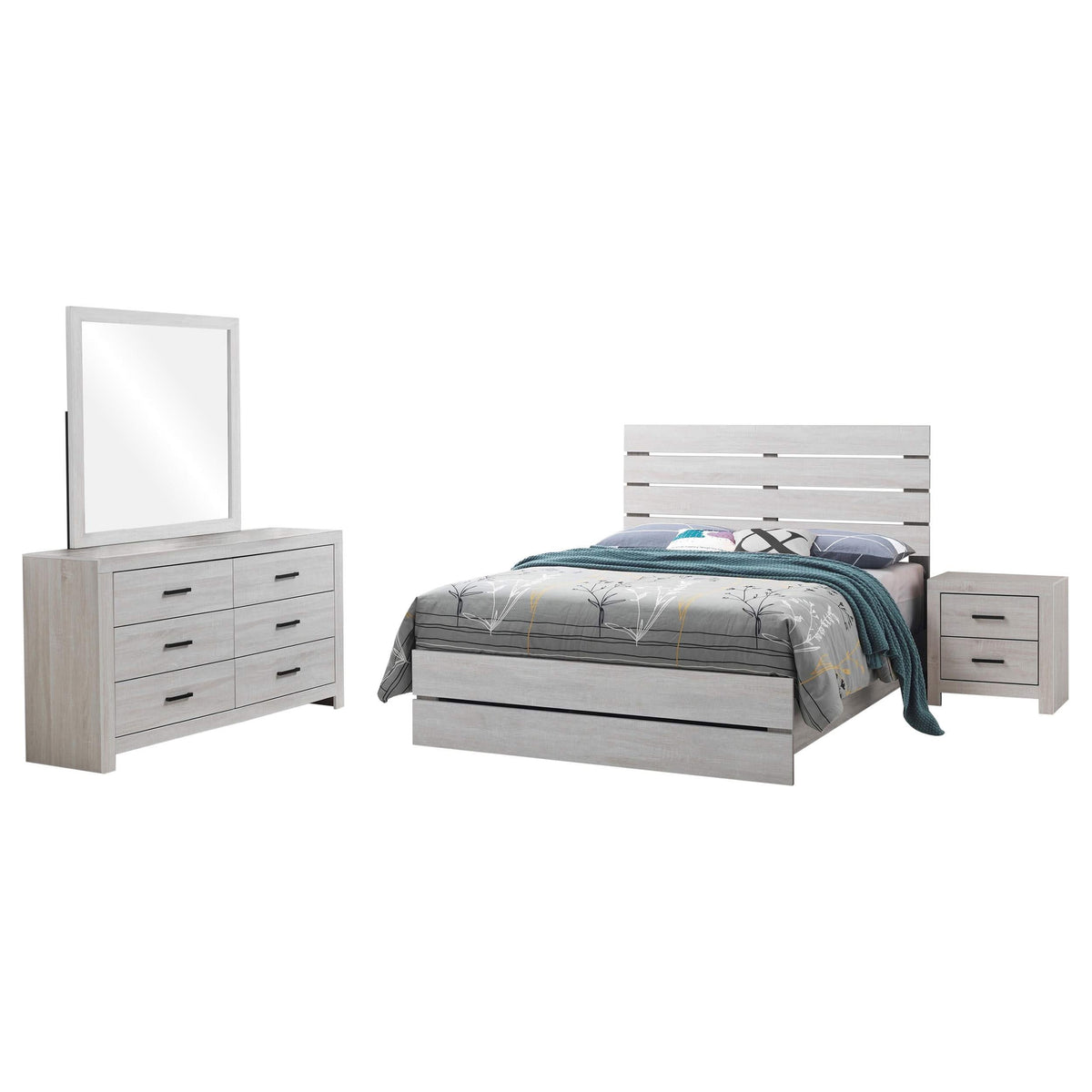 Juego de dormitorio Brantford de 4 piezas Eastern King en blanco costero