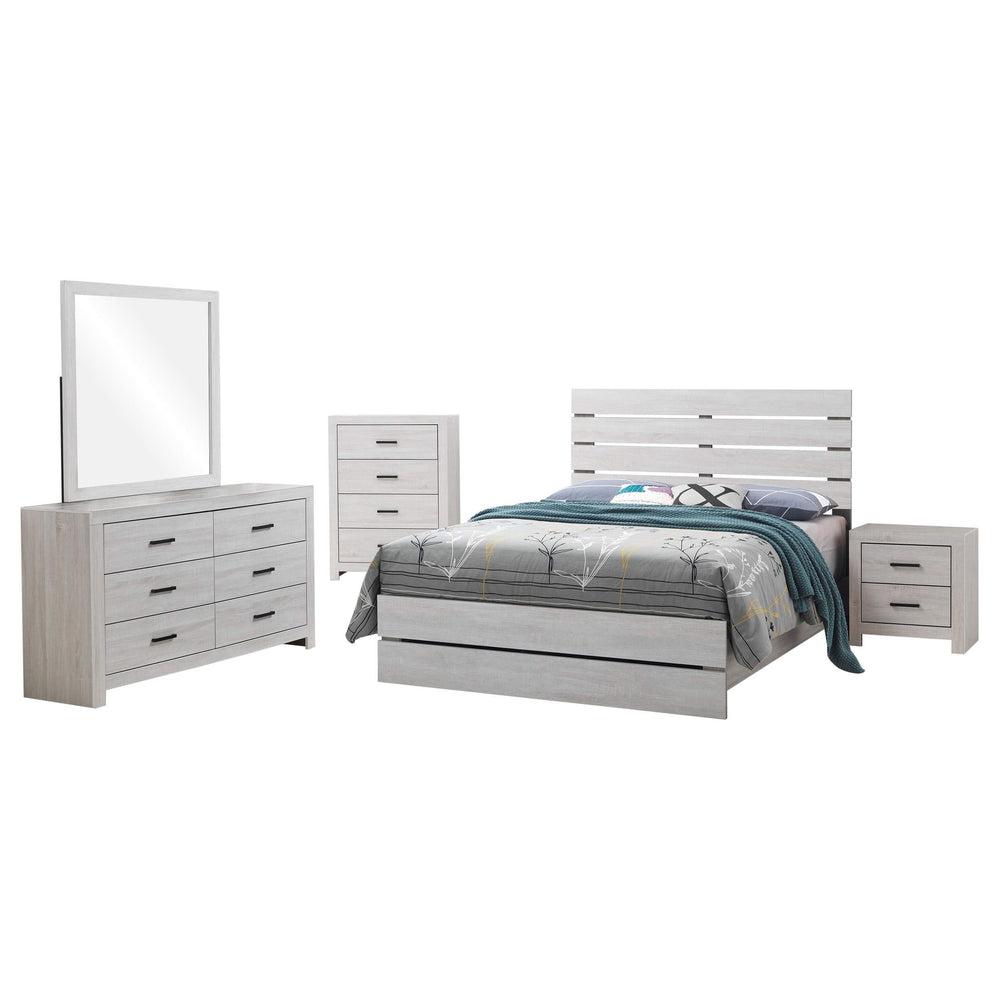 Juego de dormitorio Brantford de 5 piezas Eastern King en blanco costero