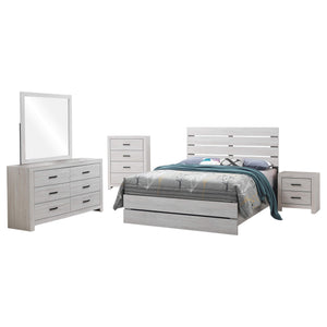 Juego de dormitorio Brantford de 5 piezas Eastern King en blanco costero