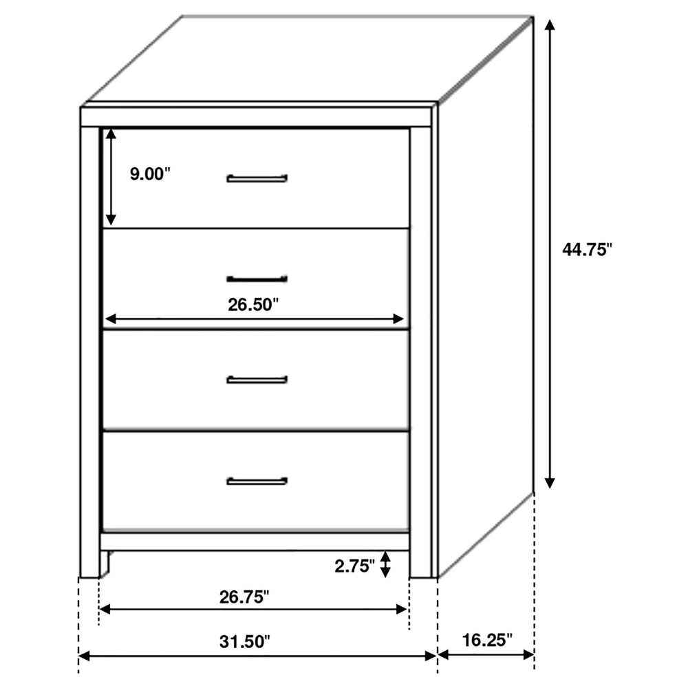 Juego de dormitorio Brantford de 5 piezas Eastern King en blanco costero