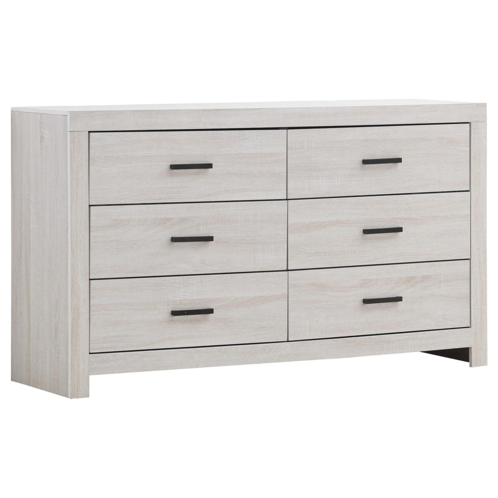 Juego de dormitorio Brantford de 5 piezas tamaño Queen en blanco costero
