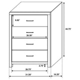 Juego de dormitorio Brantford de 5 piezas tamaño Queen en blanco costero