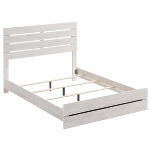 Cama Queen con paneles de madera Brantford en blanco costero