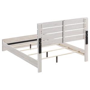 Cama Queen con paneles de madera Brantford en blanco costero