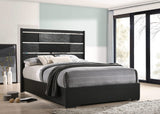 Cama con paneles de madera Blacktoft Eastern King, color negro