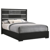 Cama con paneles de madera Blacktoft Eastern King, color negro