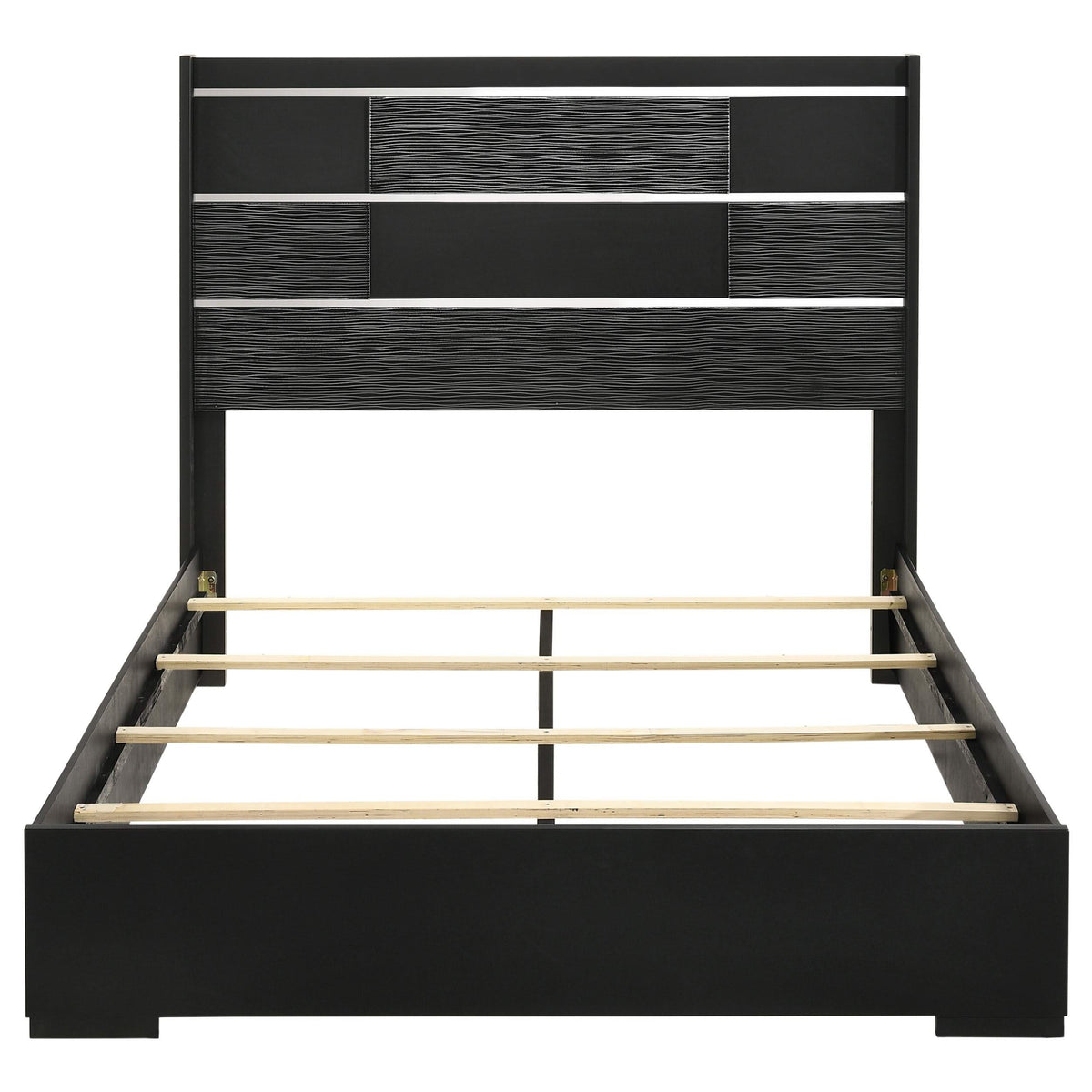 Cama con paneles de madera Blacktoft Eastern King, color negro