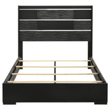 Cama con paneles de madera Blacktoft Eastern King, color negro