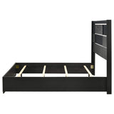 Cama con paneles de madera Blacktoft Eastern King, color negro
